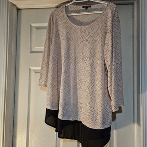 Adrianna Papell Pink and Black Layered Tunic